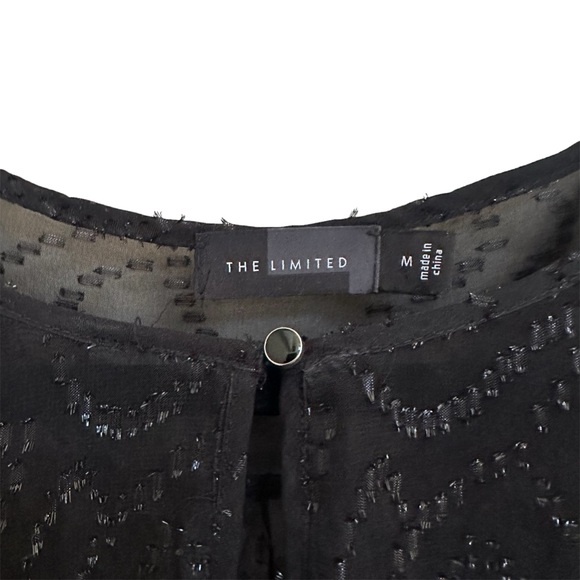 The Limited Black Sheer Blouse w/ Top Button Detail in Size Medium - Picture 4 of 6